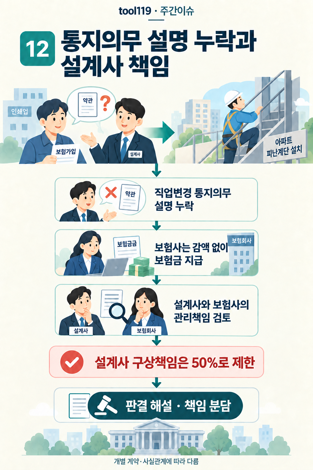 이슈 12. 통지의무 설명 누락과 설계사 책임: 사건의 경위 → 핵심 쟁점 → 이 사건의 판단